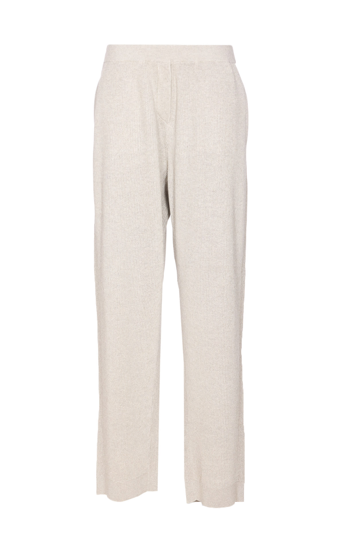 Brunello Cucinelli Vanise Sparkling Knitted Trousers In English Rib