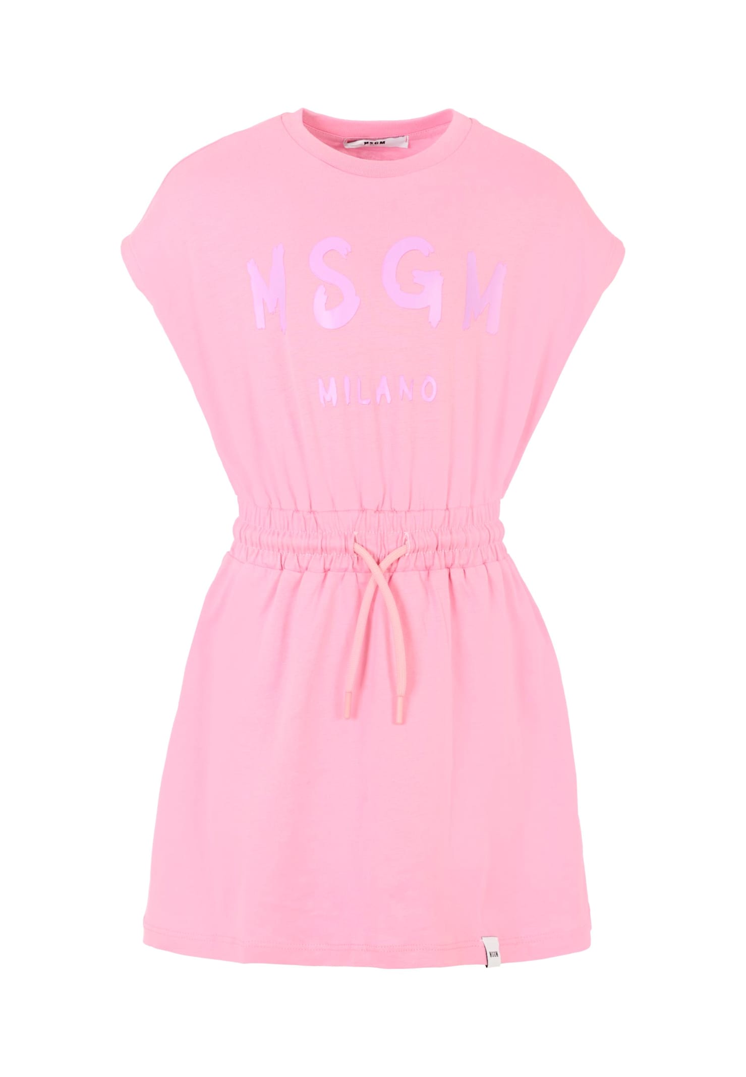 MSGM Pink Dress For Girl With Logo