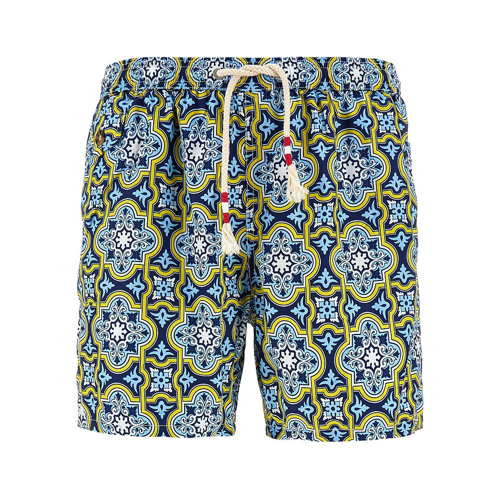 SAINT BARTH Flower Bud print swim shorts Man