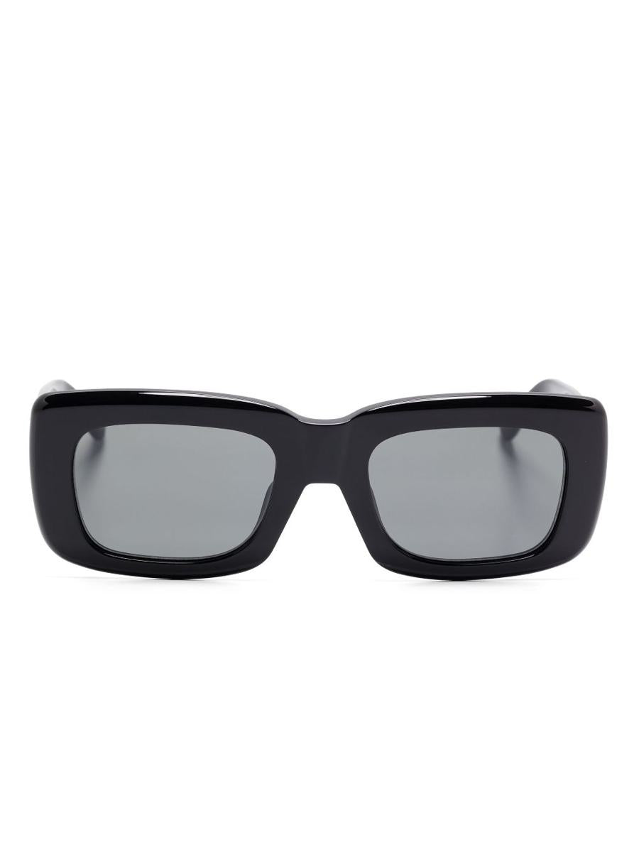 The Attico Black Sunglasses With Silver Logo