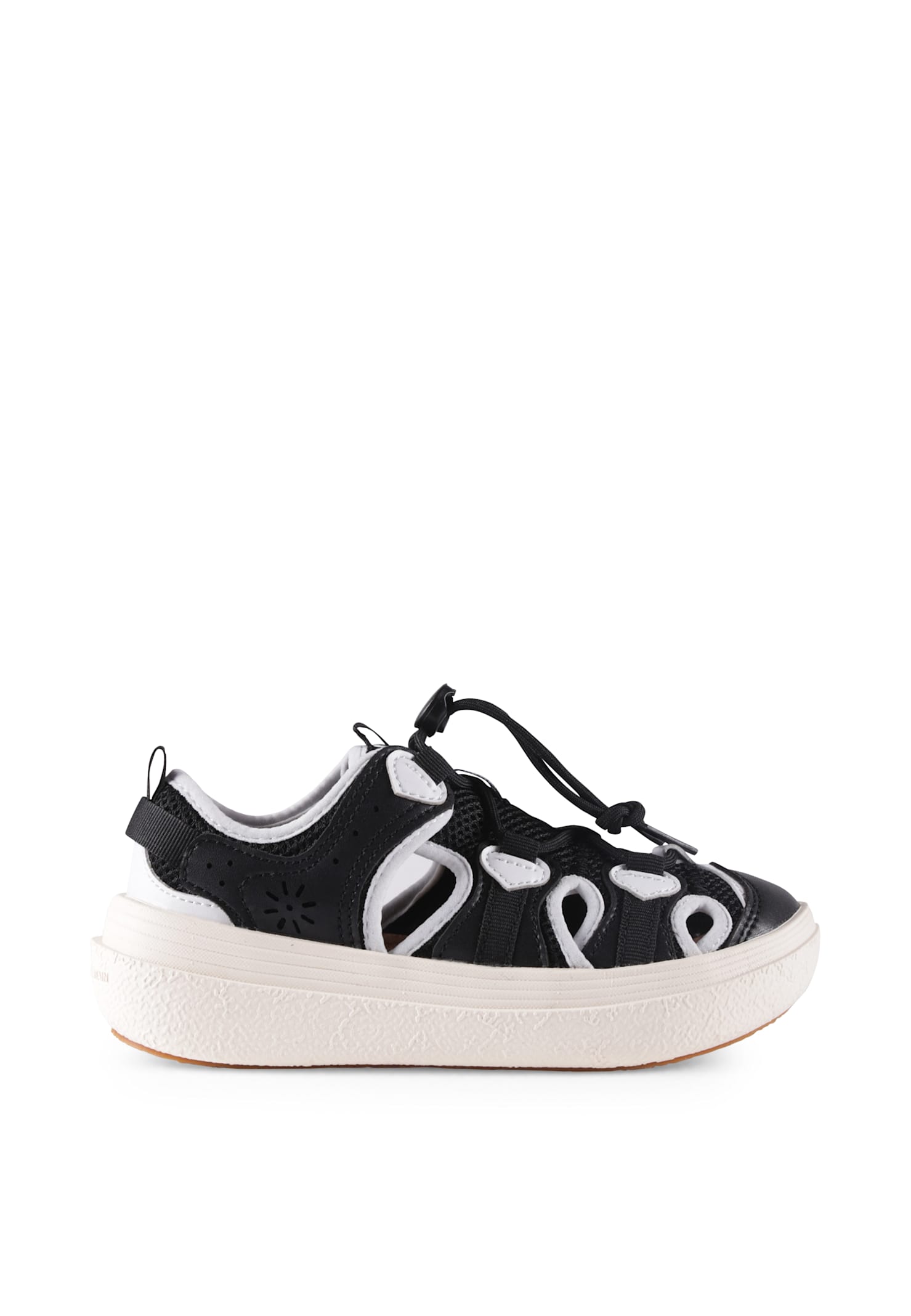 Flower Mountain Black Sneakers For Kids