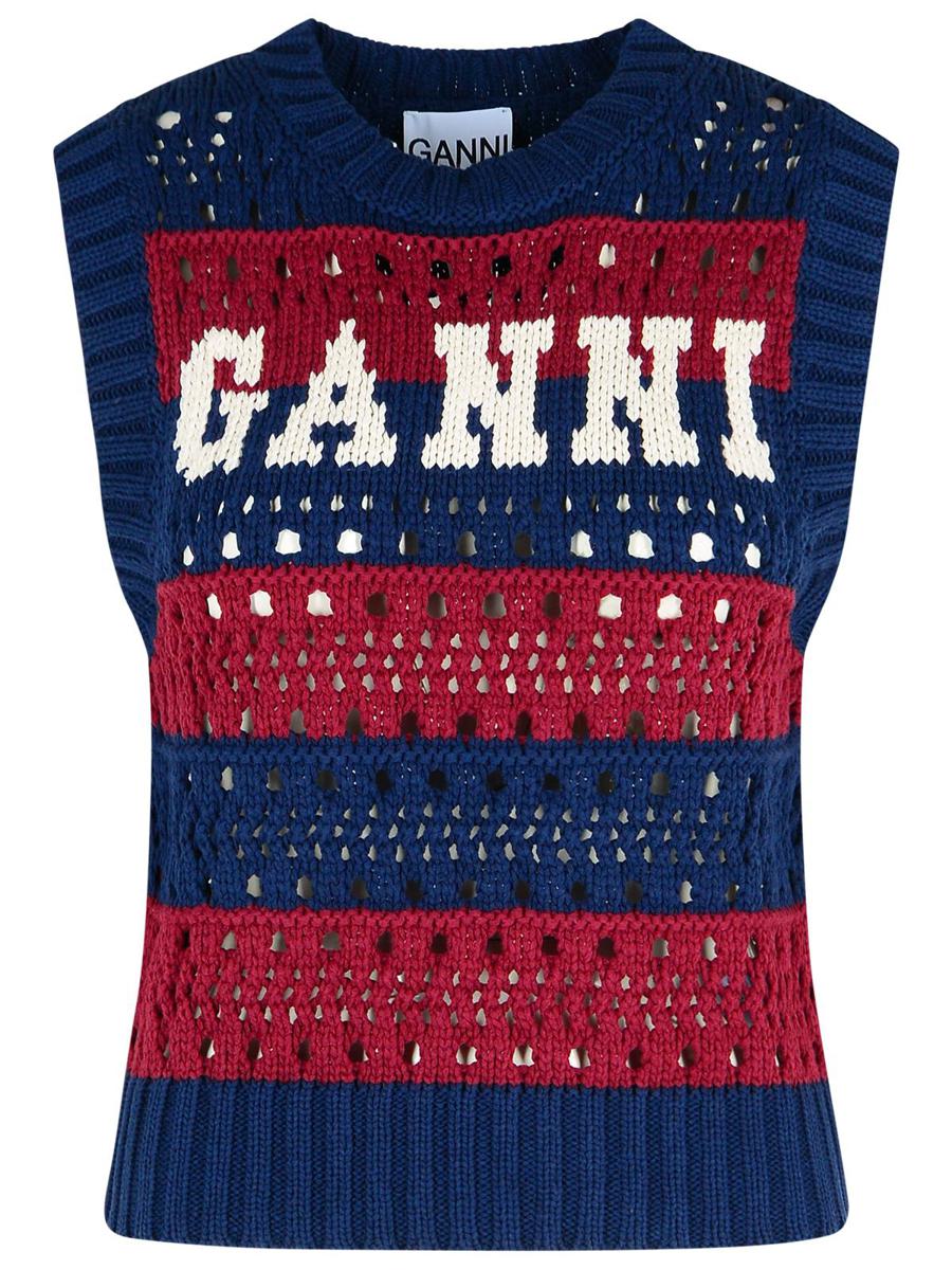 Ganni Multicolor Cotton Blend Vest