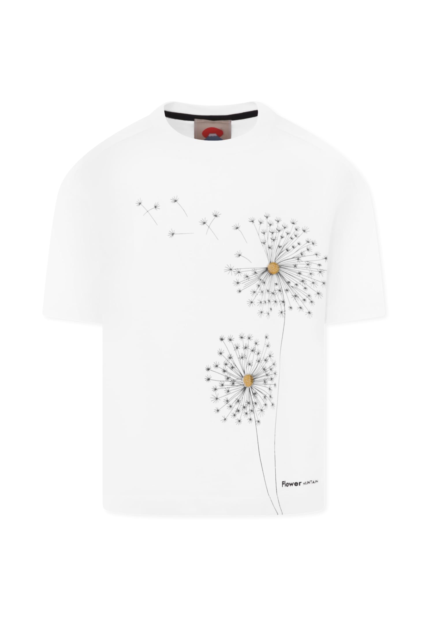 Flower Mountain White T-shirt For Kids With Flowers