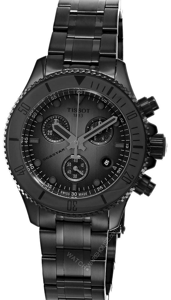 TISSOT Sea Star 1000 Quartz Chronograph SS 38MM Gray-Black Dial Men's Watch T120.217.33.061.00