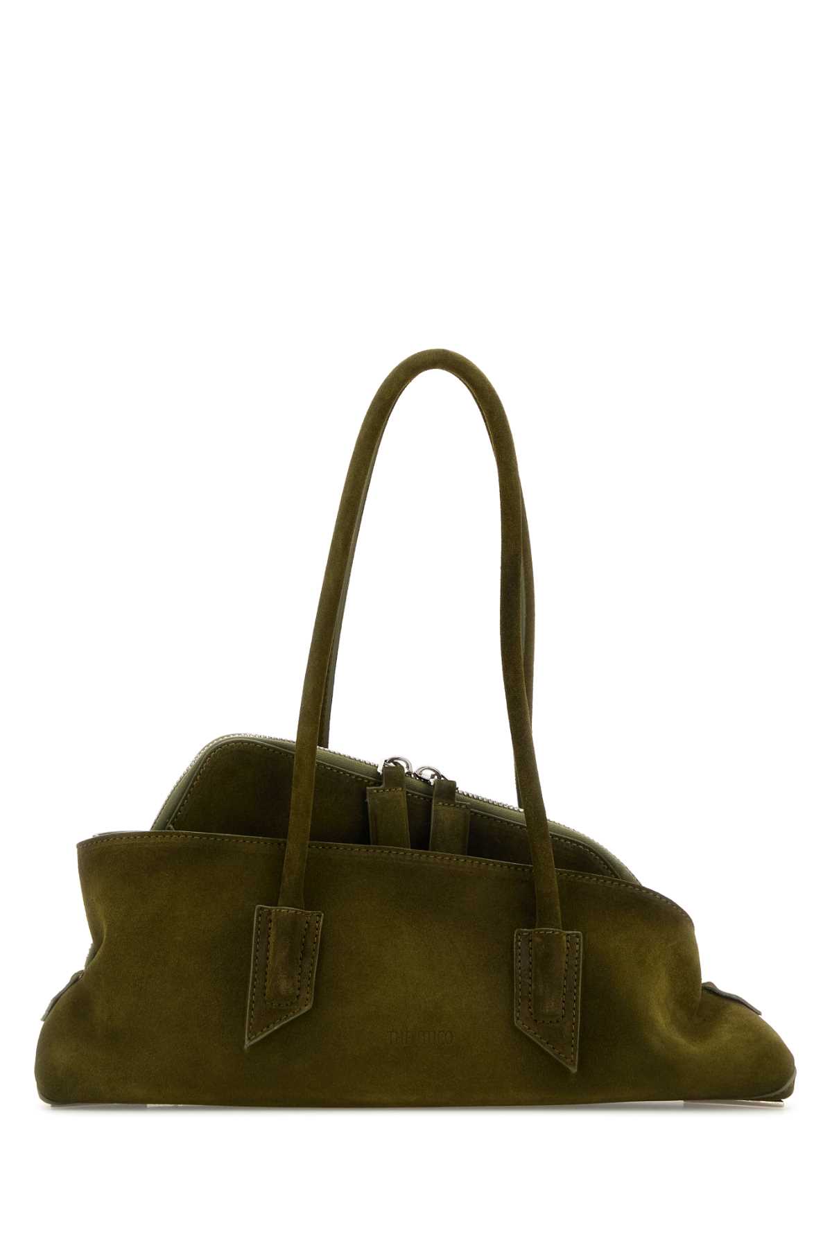 The Attico Olive Green Suede Small La Passeggiata Handbag