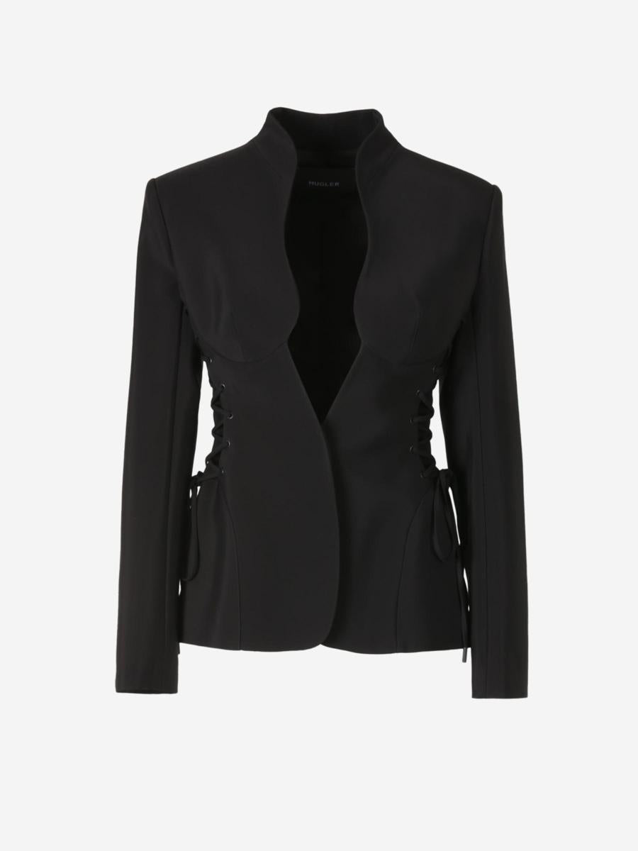 Mugler Fitted Bow Blazer