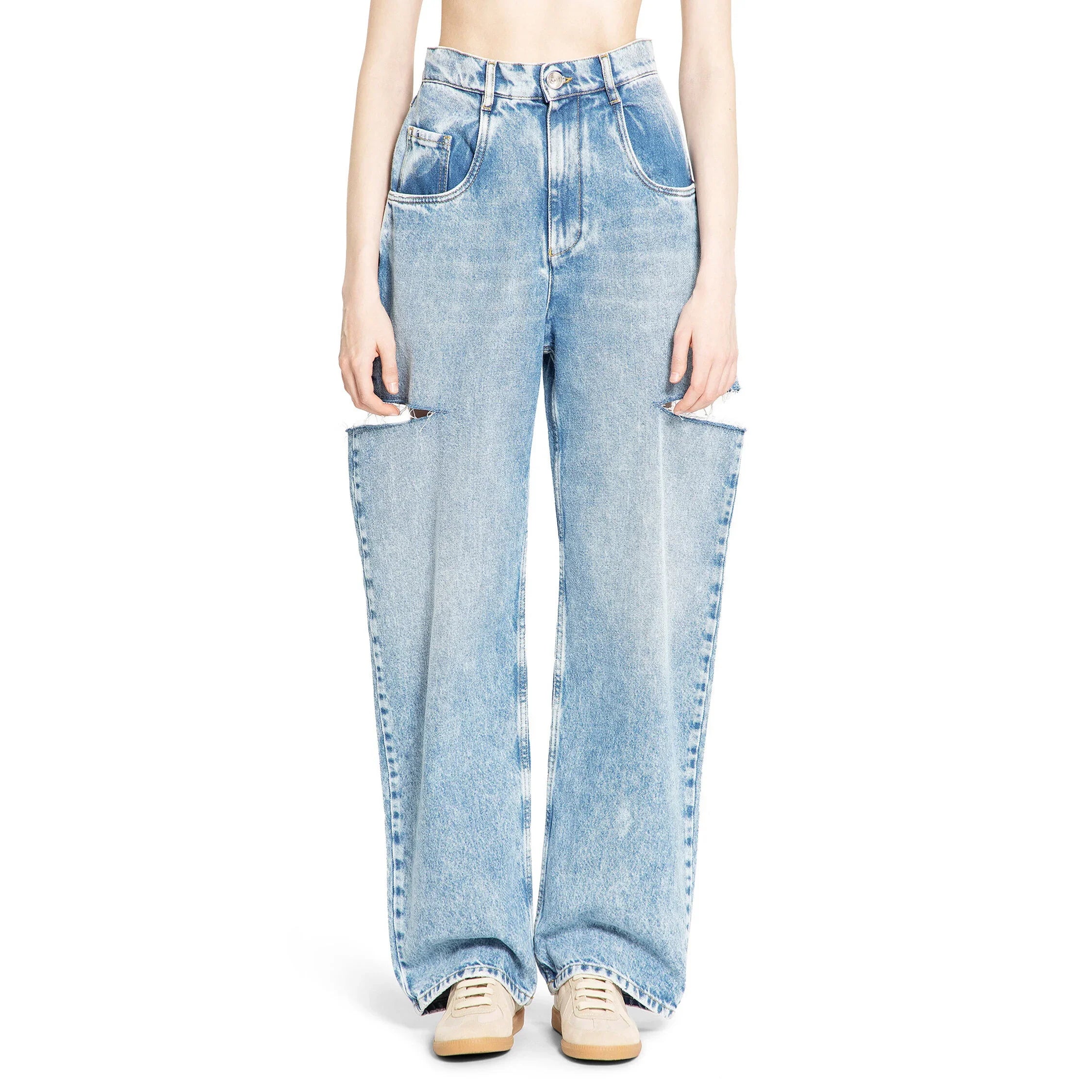 Denim Jeans With Slash Details