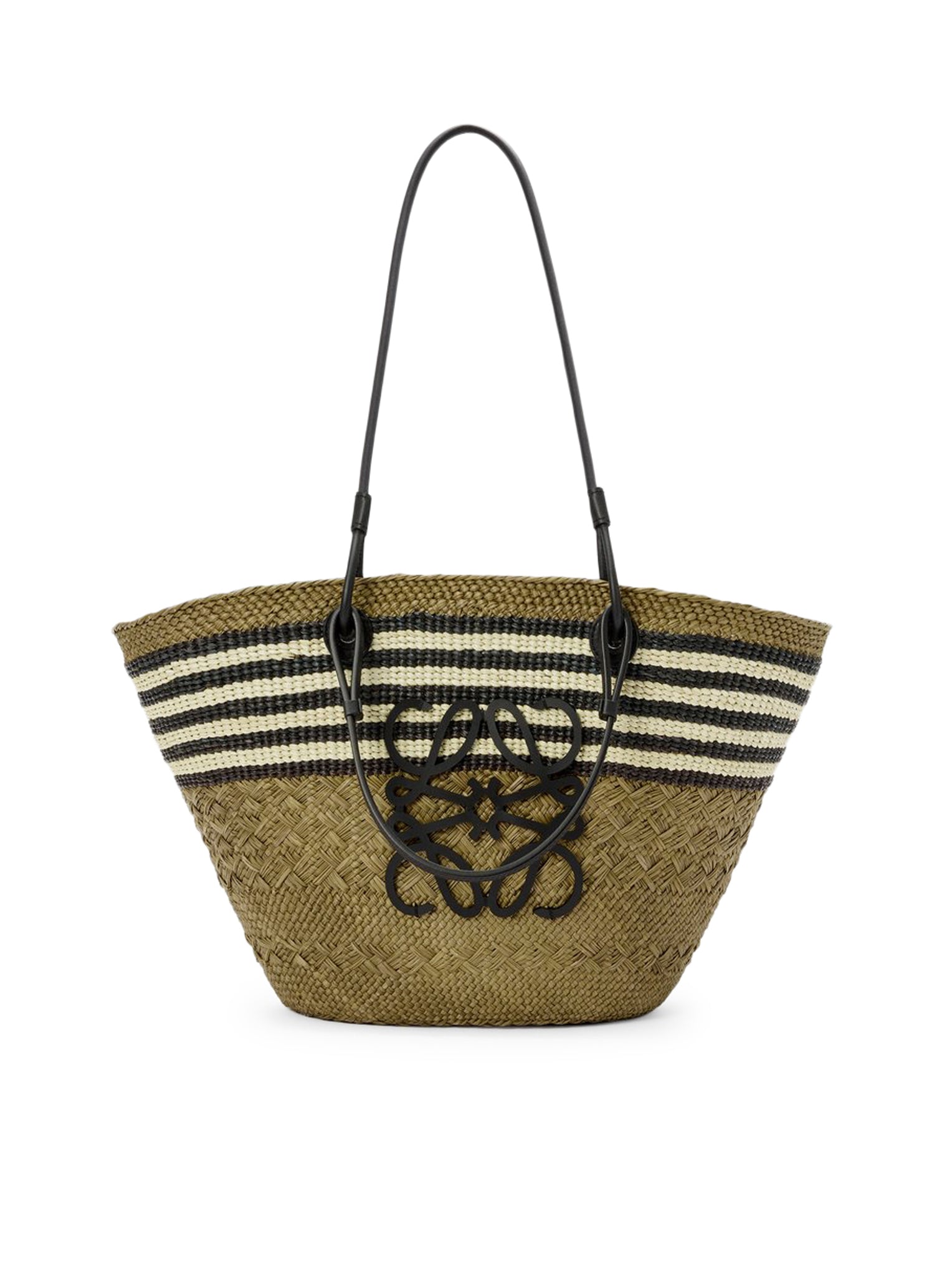 ANAGRAM BASKET BAG IN IRACA PALM AND CALFSKIN - Loewe X Paula`s Ibiza - Woman