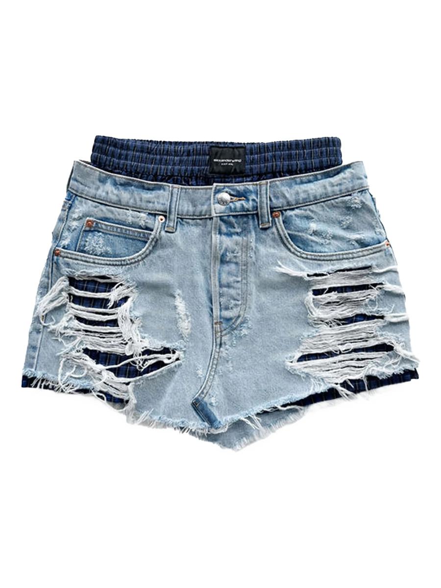 Alexander Wang Prestyled Distressed Denim Skirt With Boxer Clothing