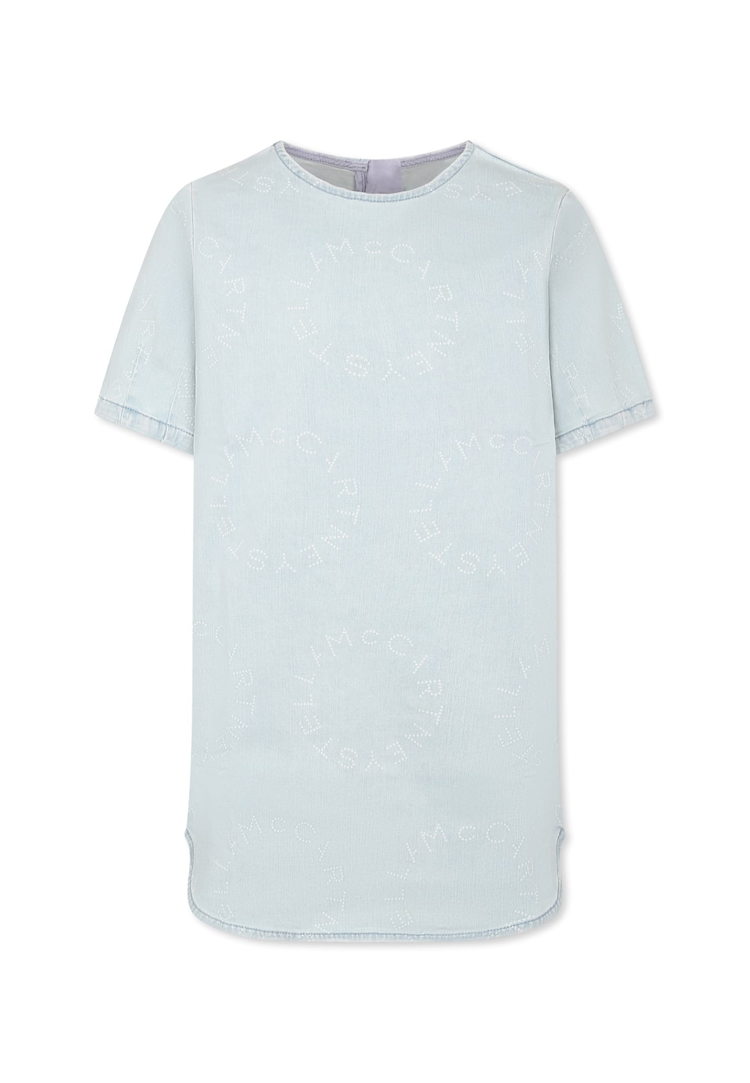 Stella McCartney Kids Denim Dress For Girl With Logo
