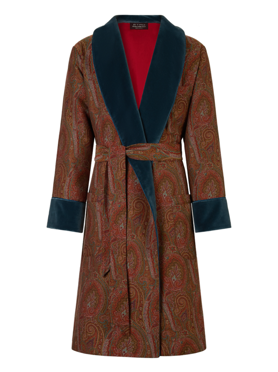 Etro, Robe De Chambre Fantaisie Paisley, Marron, Taille XL