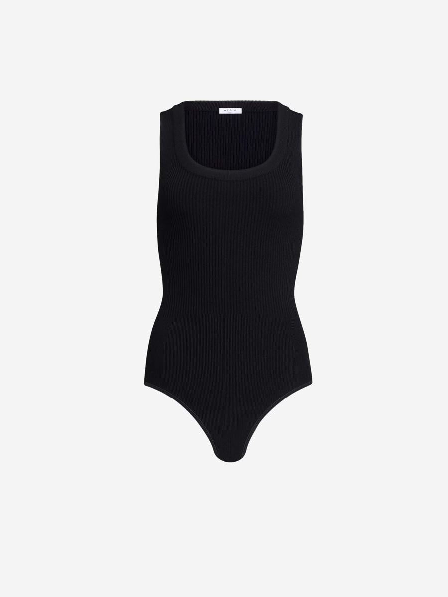 Alaïa. Sleeveless Ribbed Bodysuit