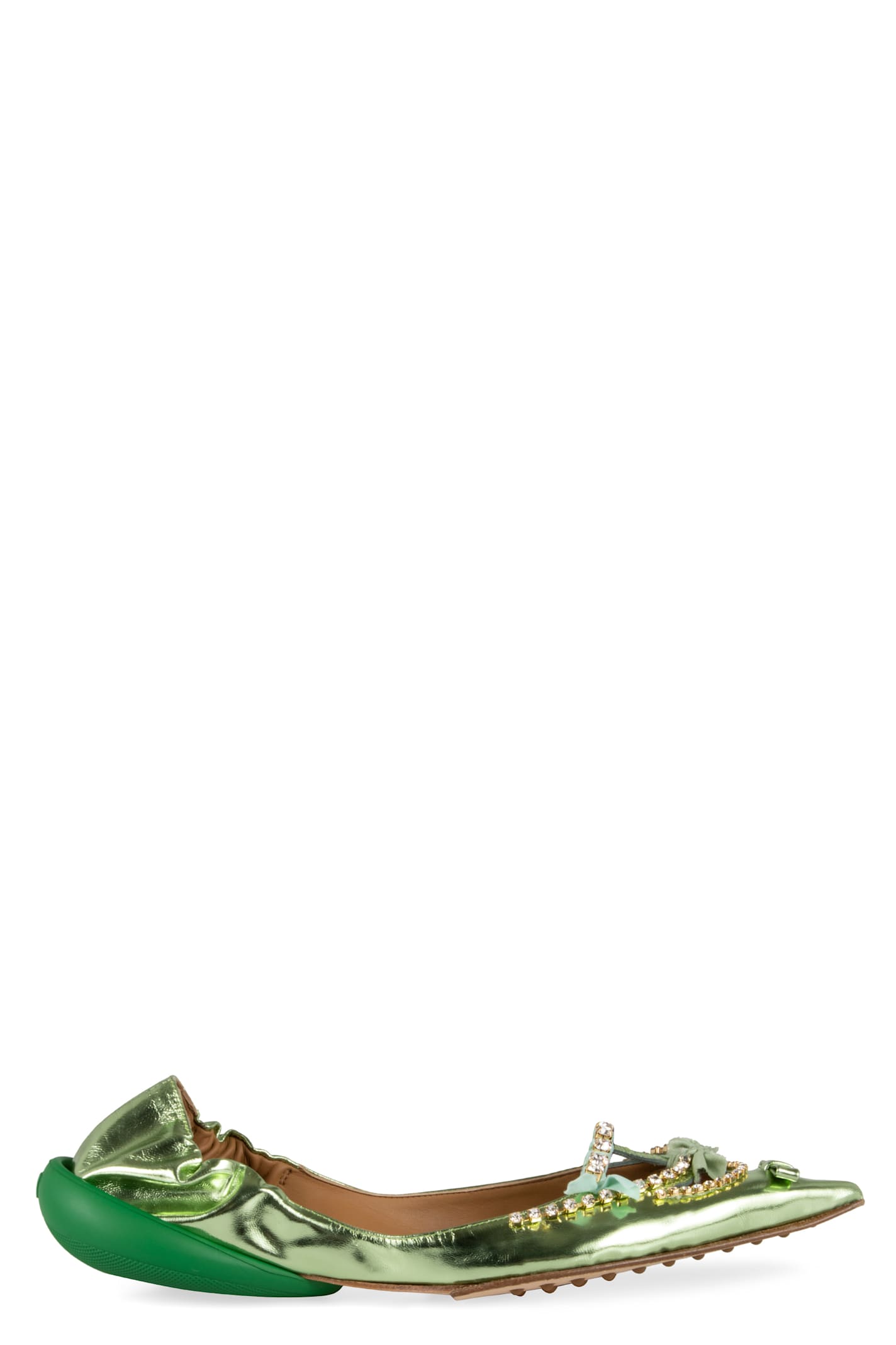 13 09 SR Embellished Leather Ballet Flats Miky