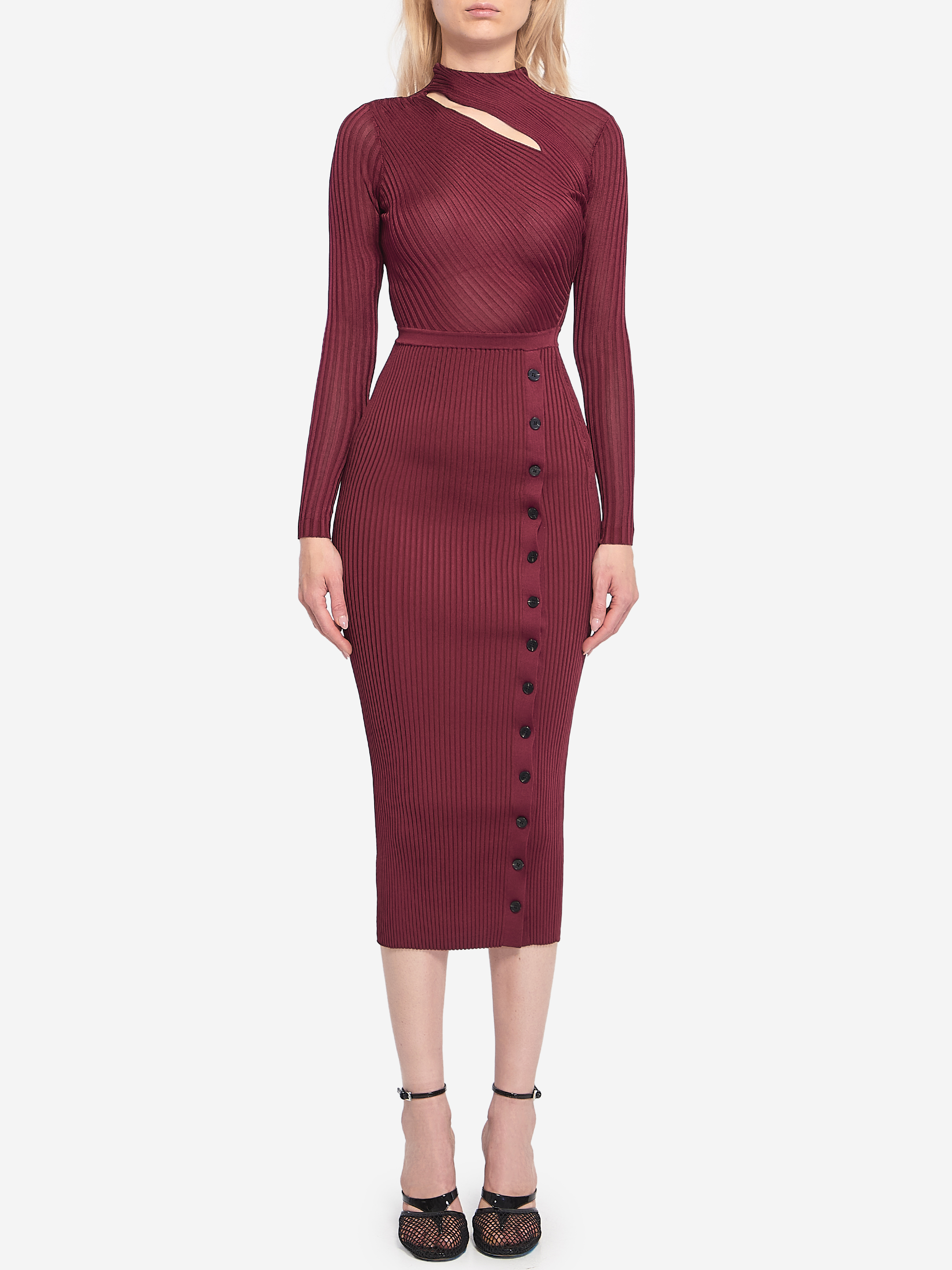Midi dress with cutout