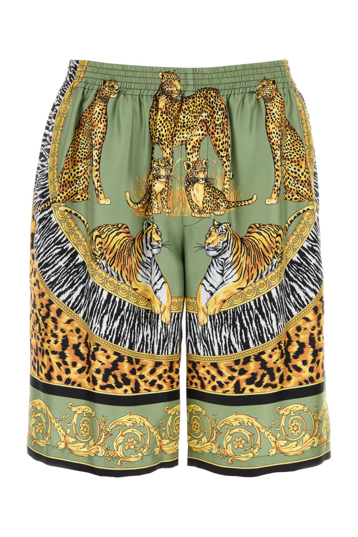 Versace Printed Silk Bermuda Shorts