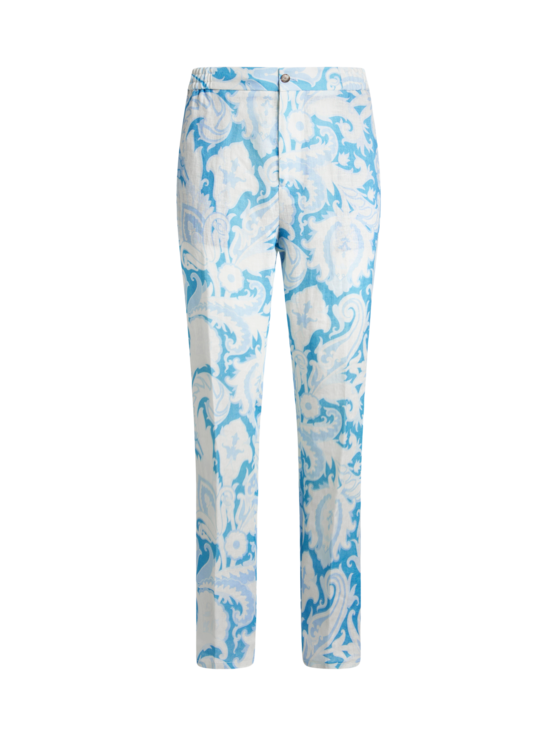 Etro, Pantalon De Jogging En Lin, Homme, Bleu, Taille 46