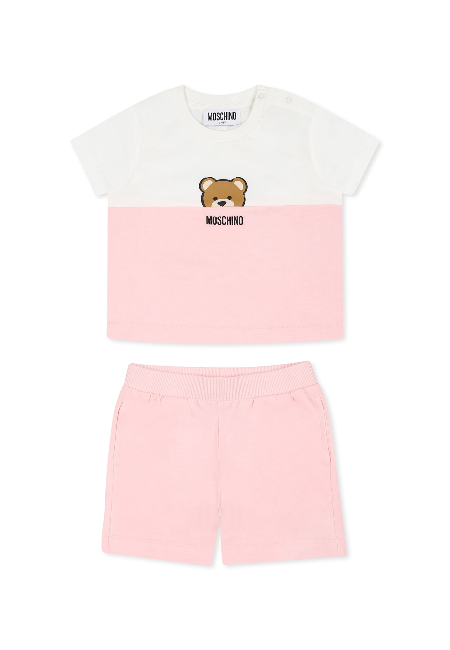 Moschino Pink Suit For Baby Girl With Teddy Bear