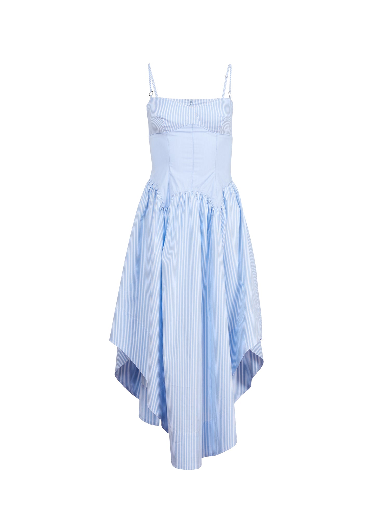Fleur du Mal Poplin Cupped Midi Dress