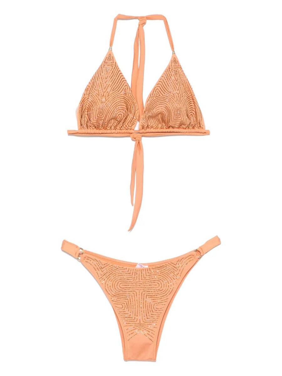 Pin Up Stars Triangle Bikini With Rhinestones Clothing