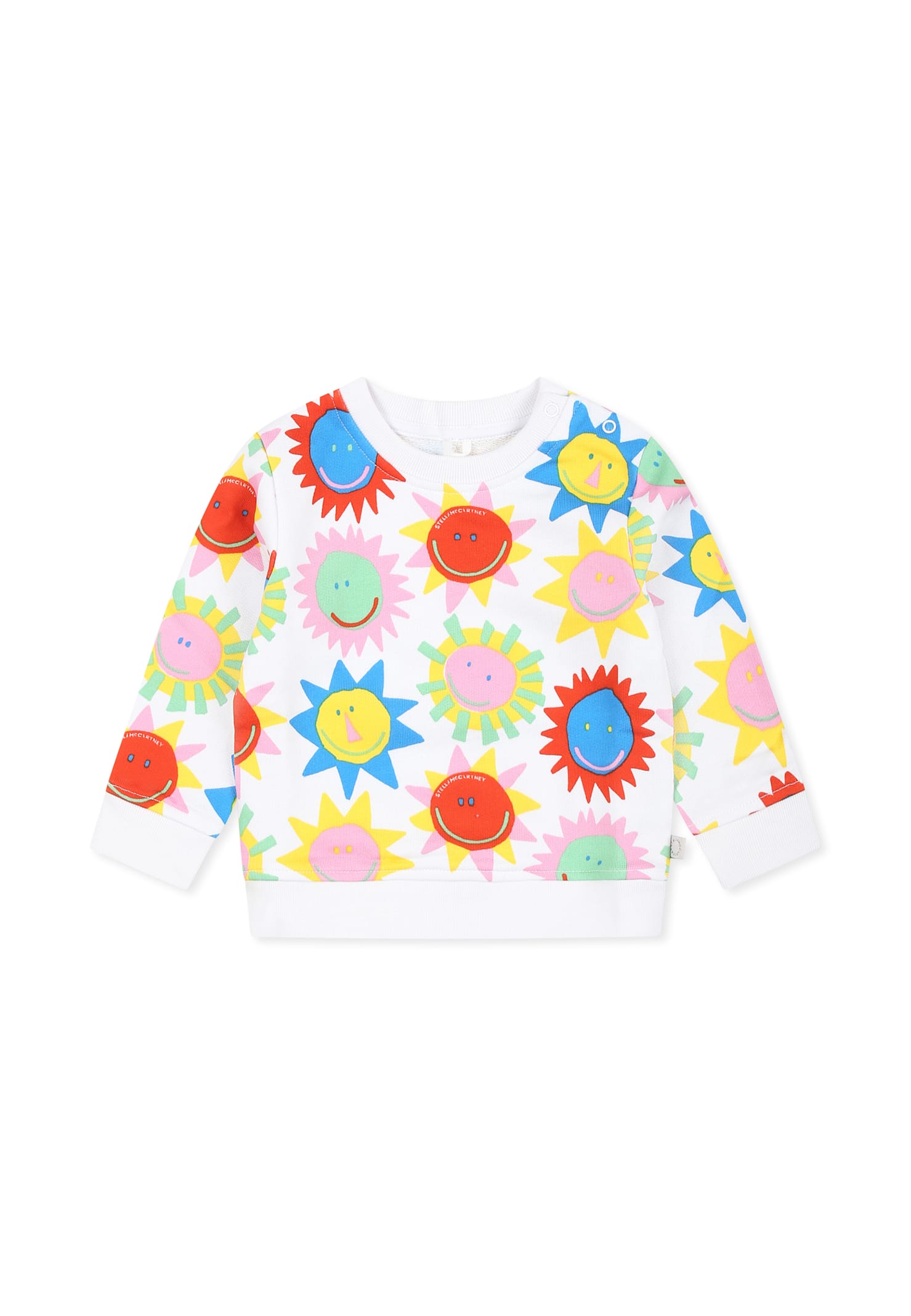 Stella McCartney Kids White Sweatshirt For Baby Gitl With Sun