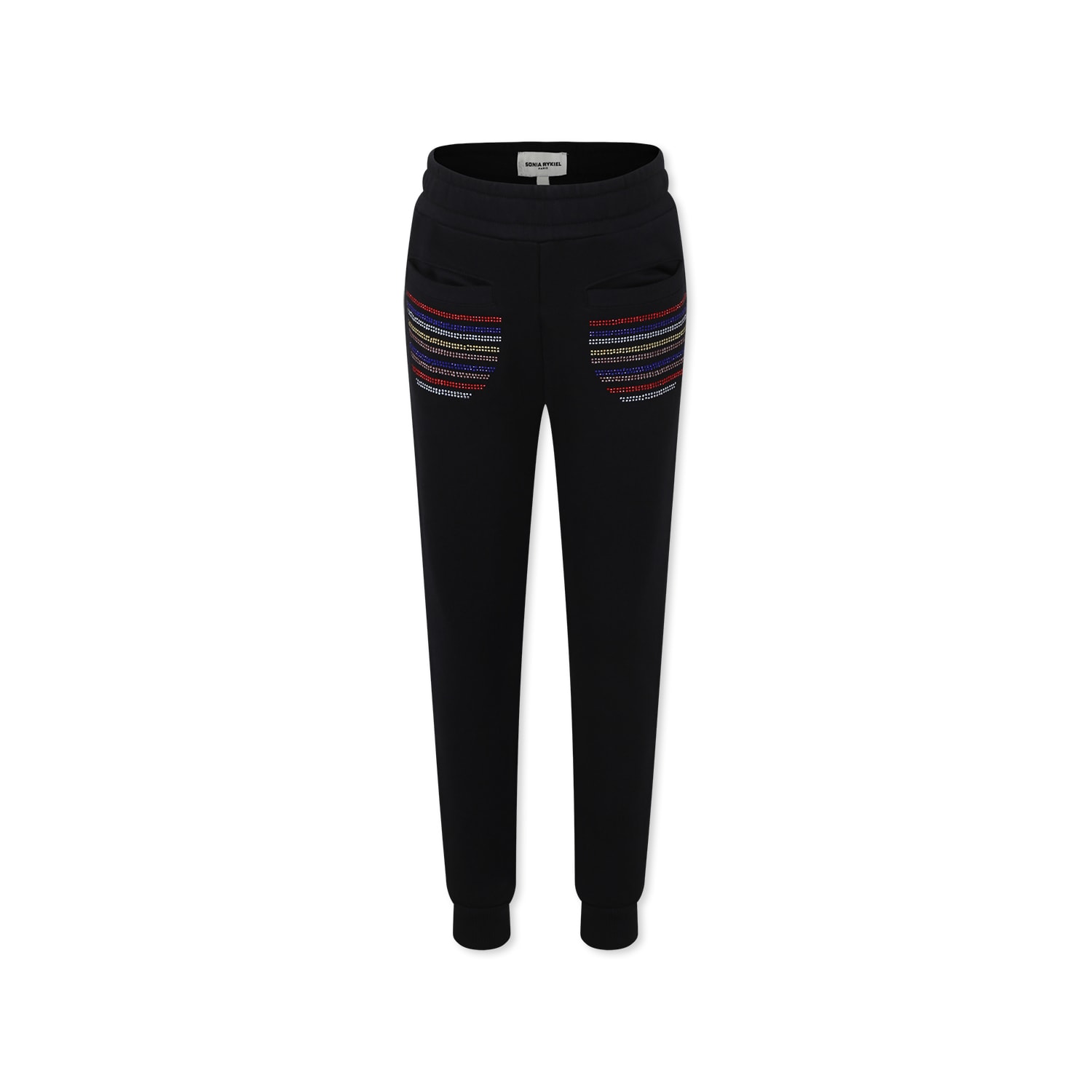 Rykiel Enfant Black Trousers For Girl With Logo