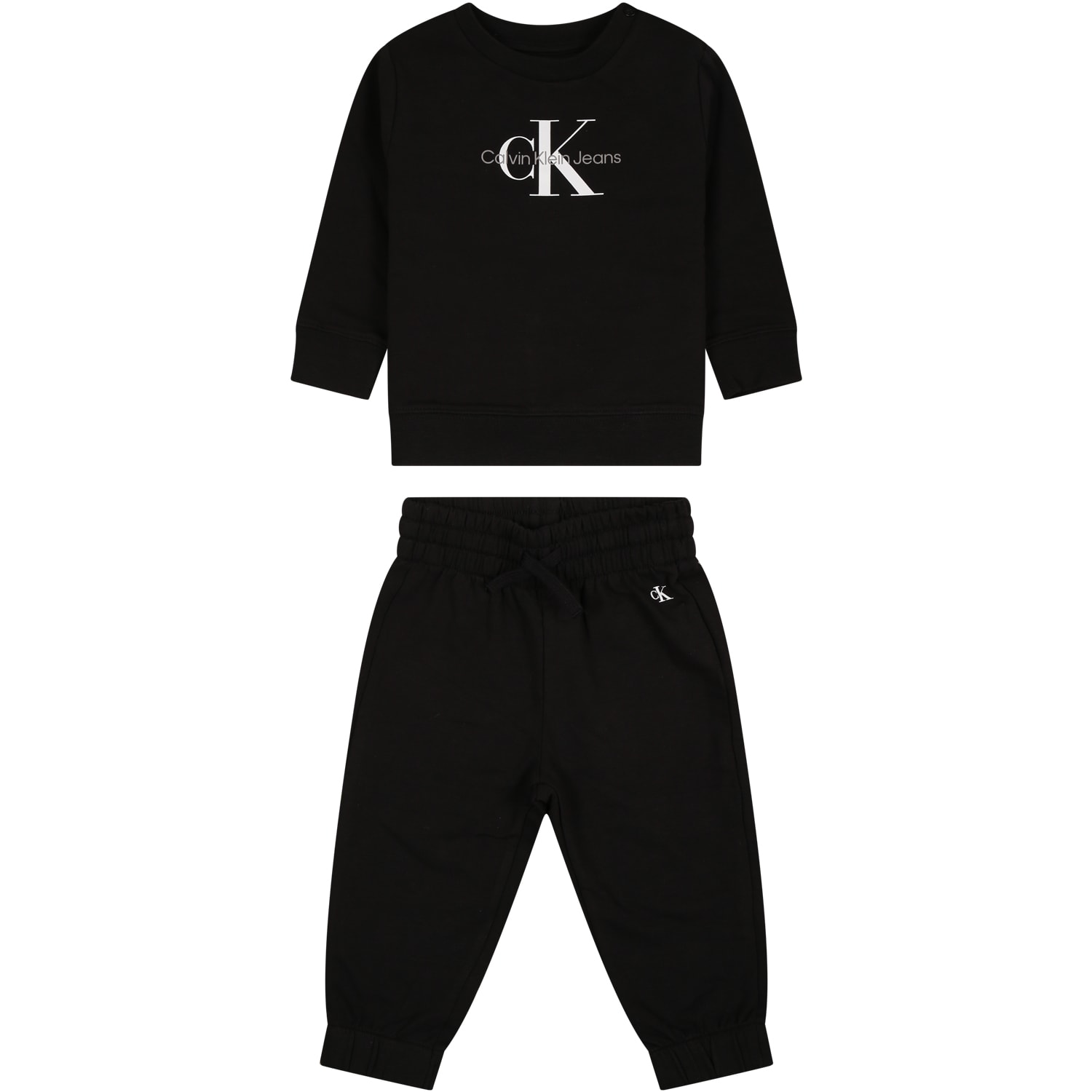 Calvin Klein Black Tracksuit For Babykids With Logo
