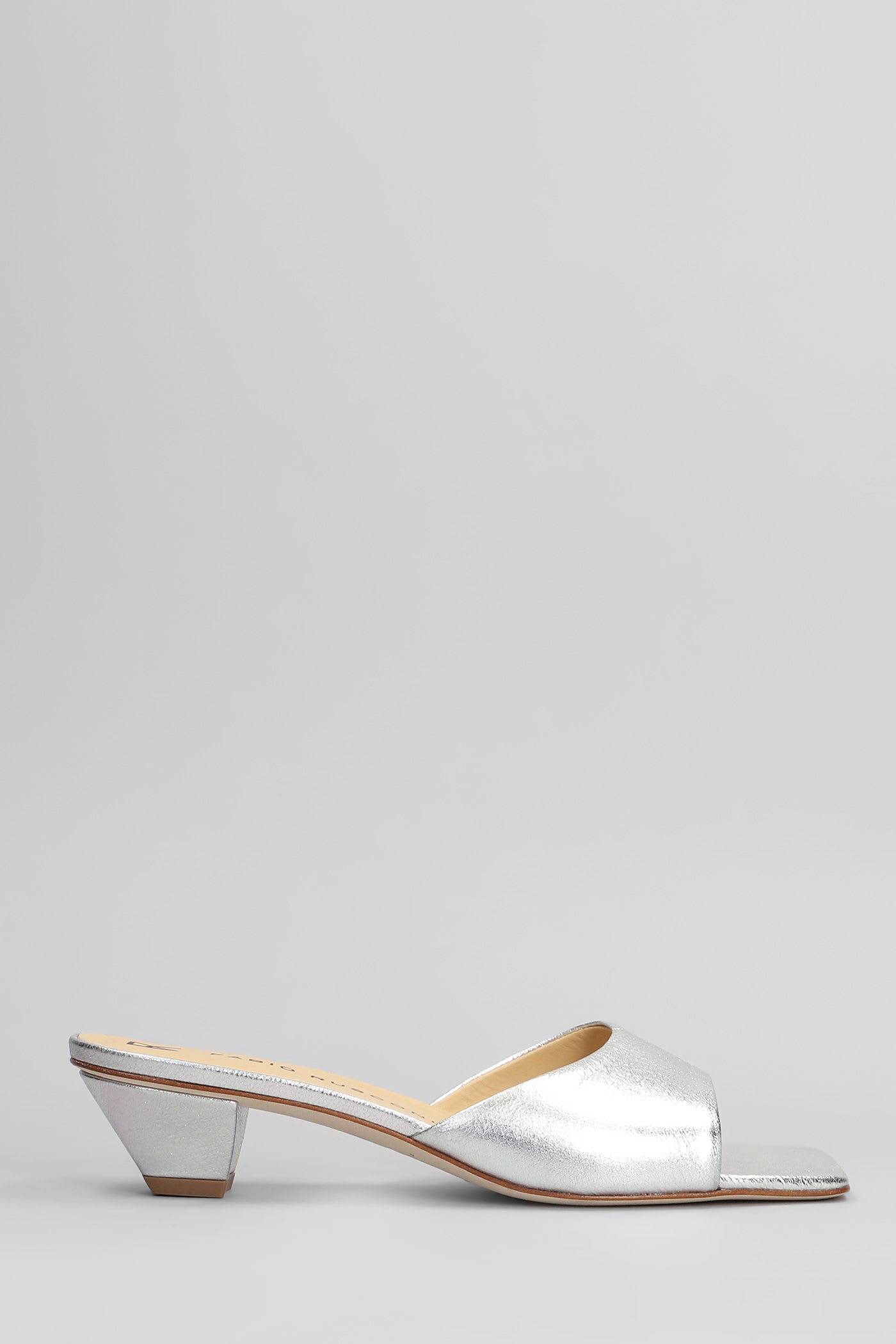 Fabio Rusconi Slipper-mule In Silver Leather