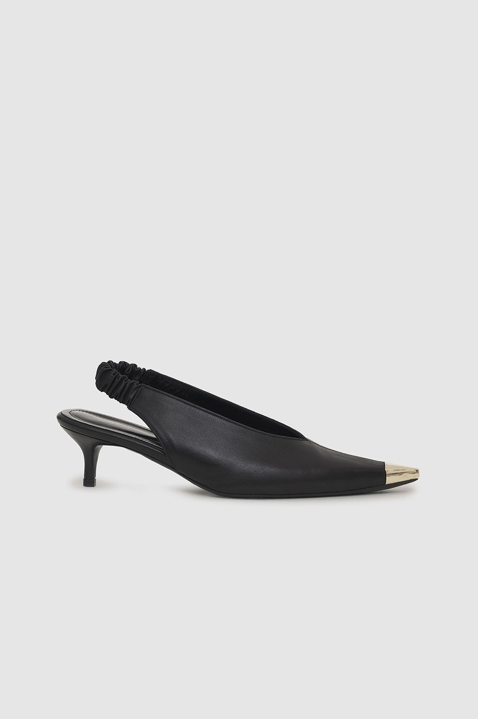 Nina Heels With Metal Toe Cap - Black