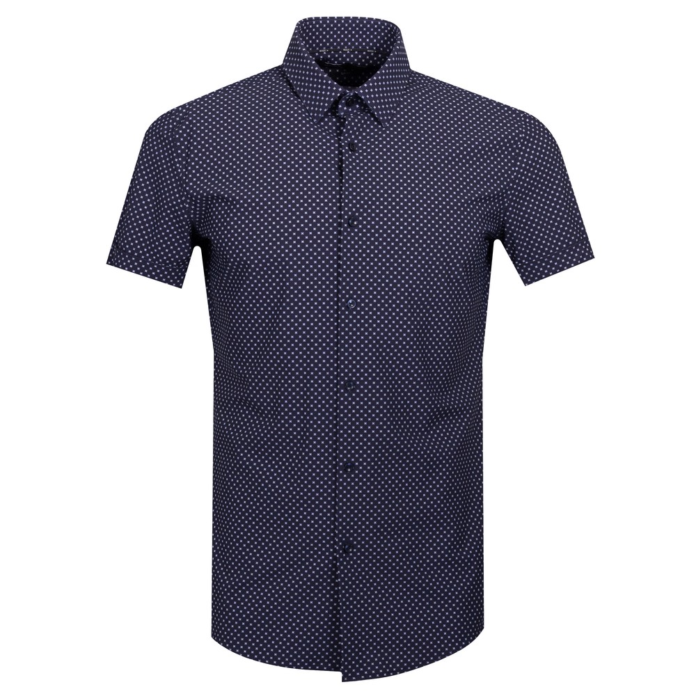 Formal Slim Fit Patterned Performance Shirt