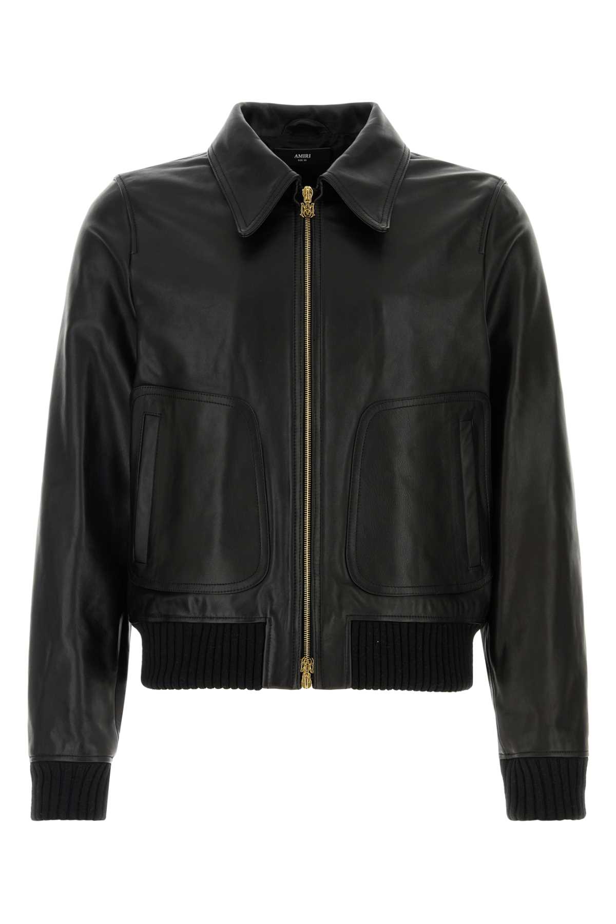 AMIRI Black Leather Jacket