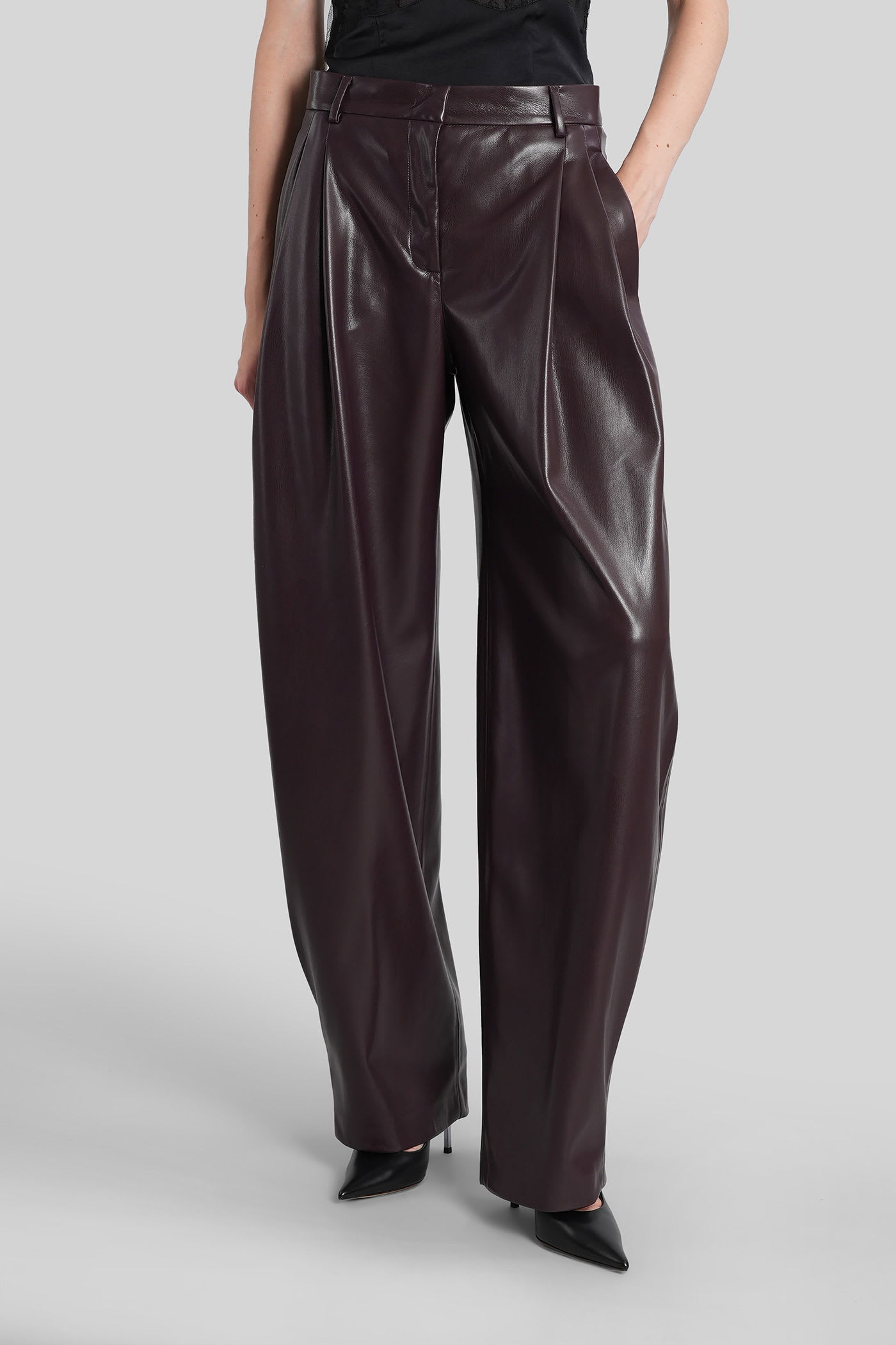 The Andamane Tracy-low Rise Pants In Bordeaux Polyester