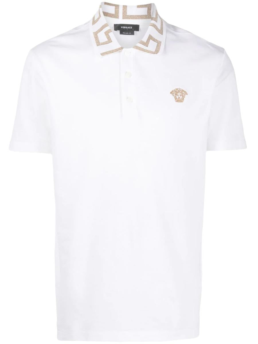 Versace Greca Polo Shirt With Short Sleeves