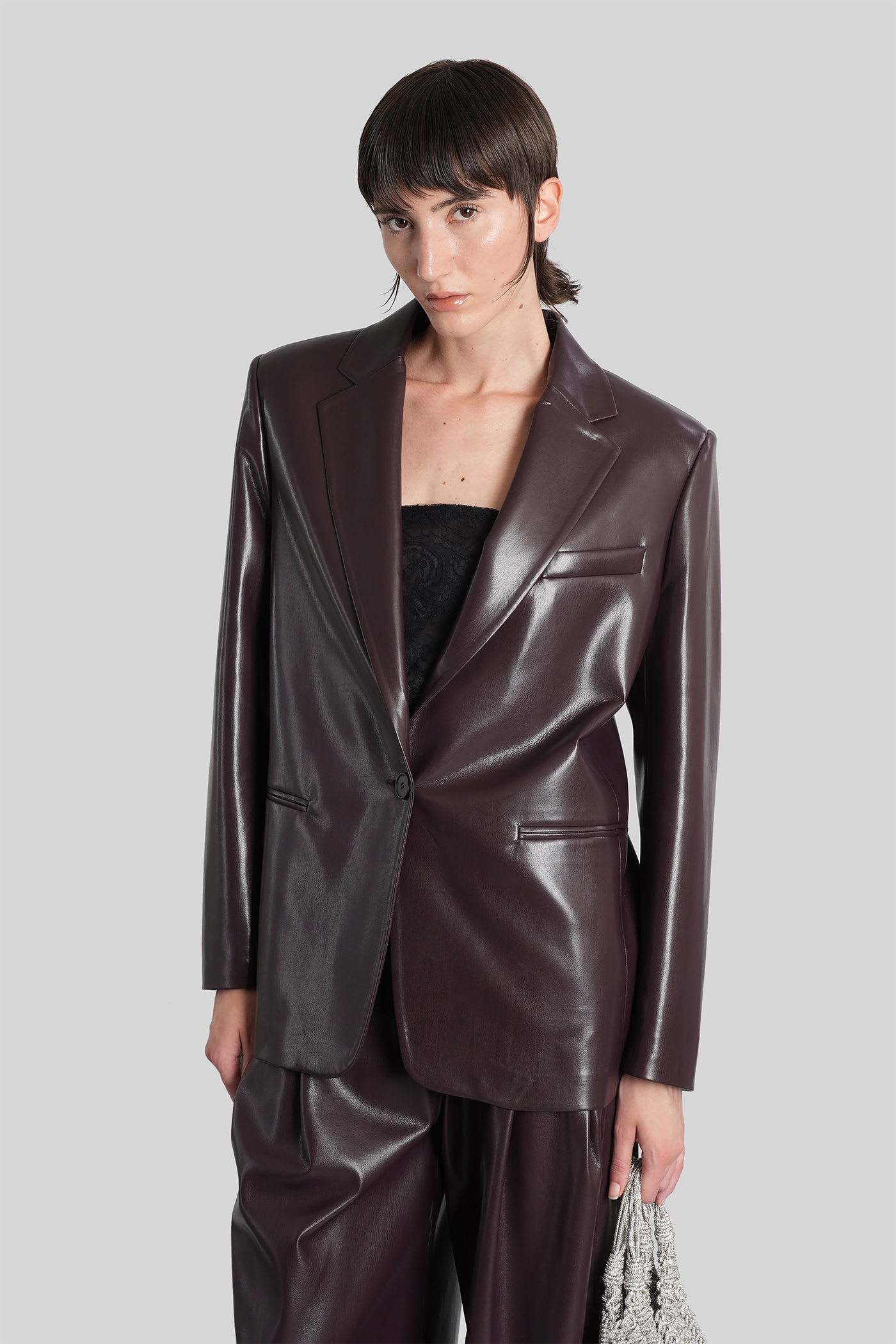 The Andamane Guia Blazer In Bordeaux Polyester