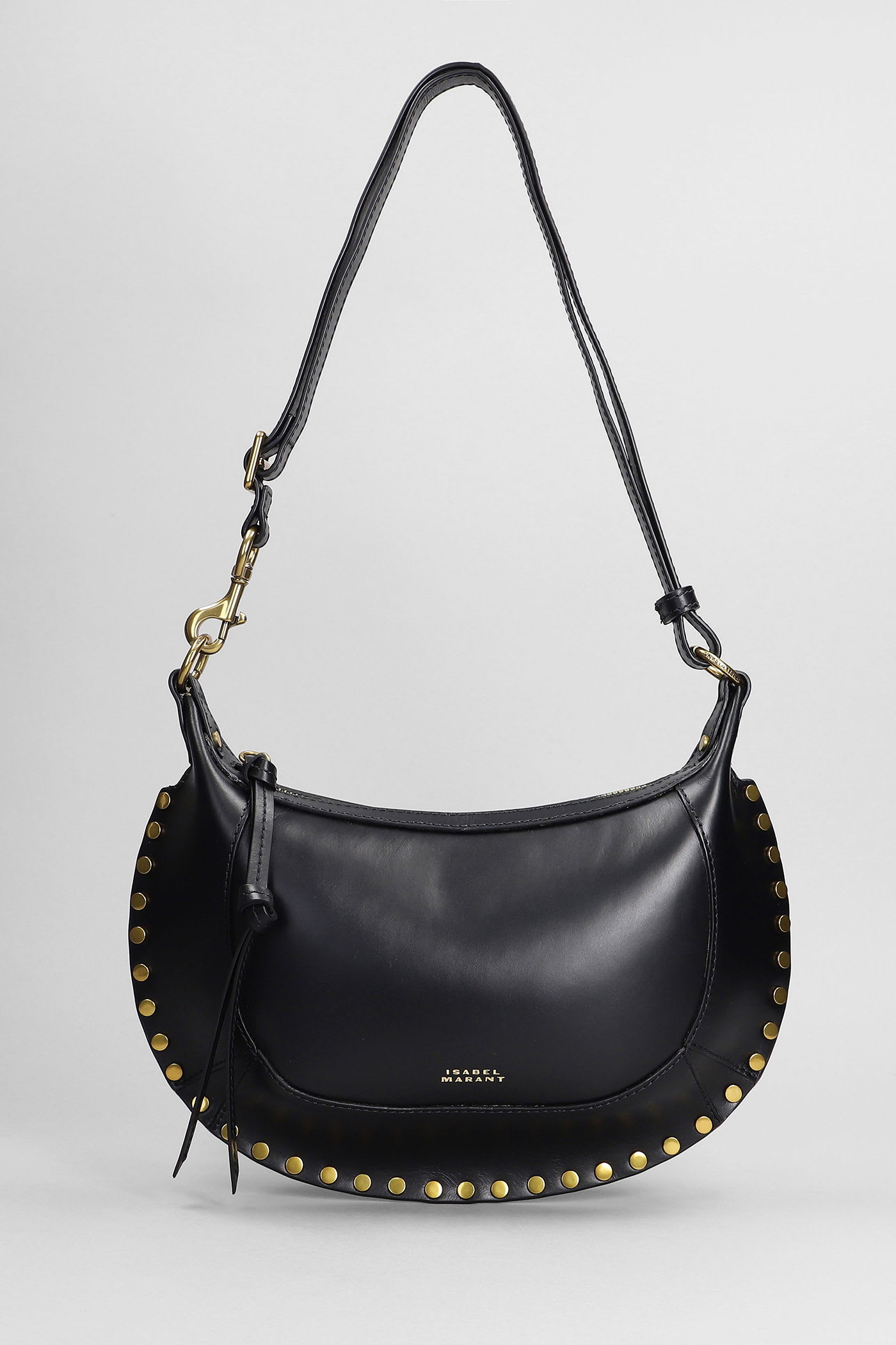 Isabel Marant Oskan Moon Shoulder Bag In Black Leather