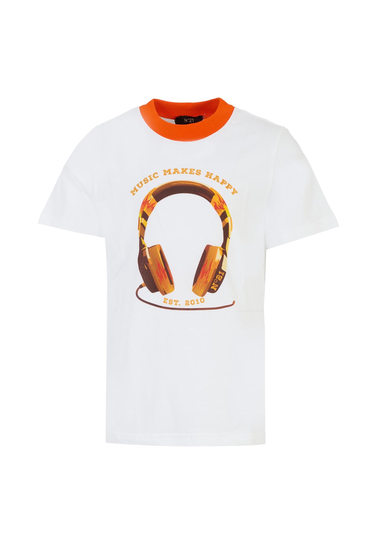 N.21 White T-shirt For Boy With Headphones