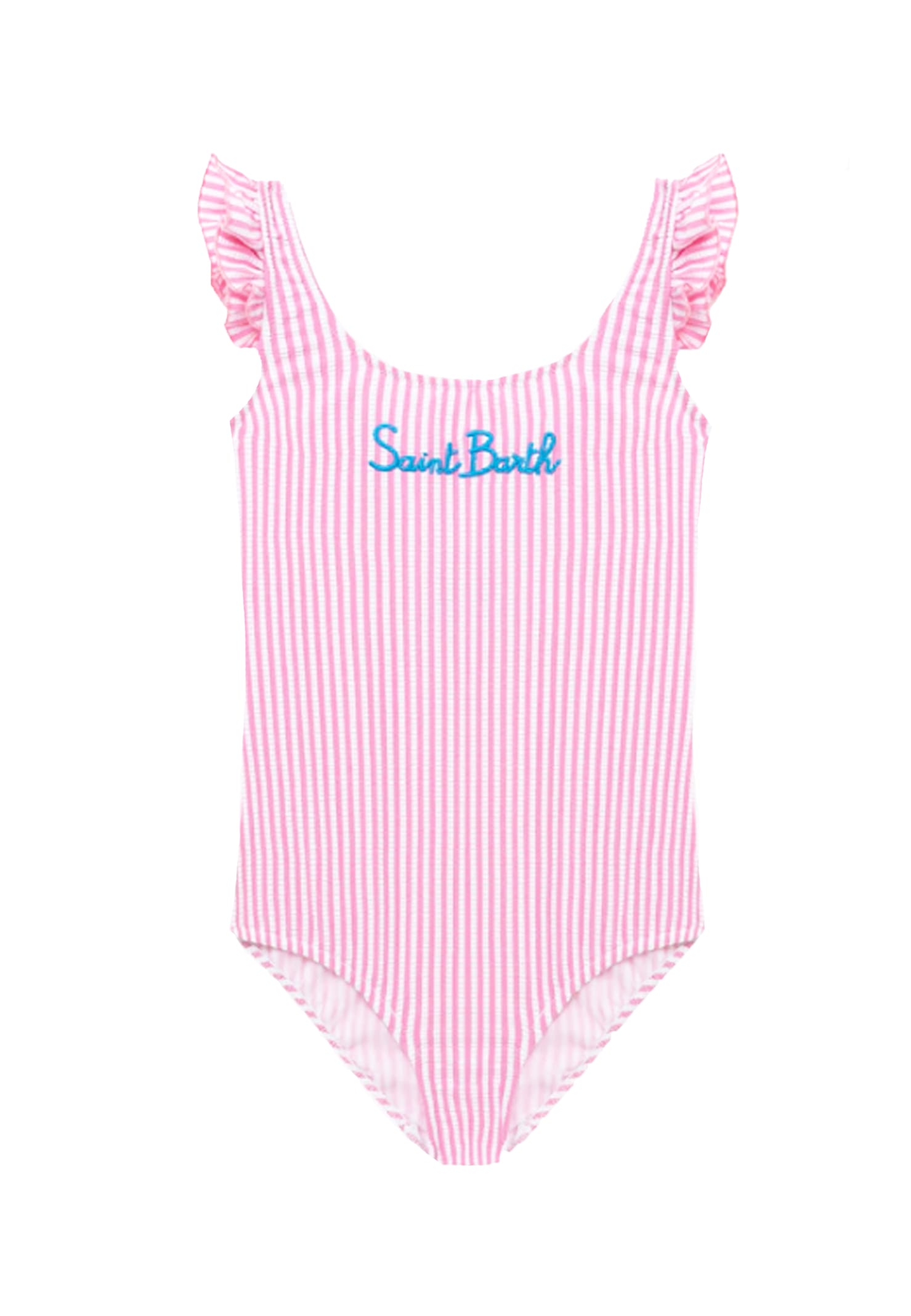 MC2 Saint Barth Pink Swimsuit For Girl With Logo