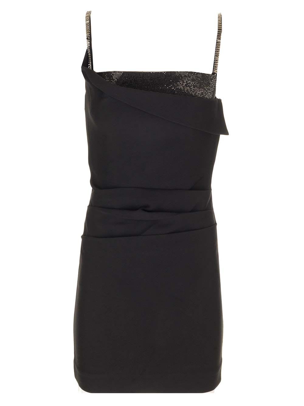 Roland Mouret Black Stretch Crepe Mini Dress