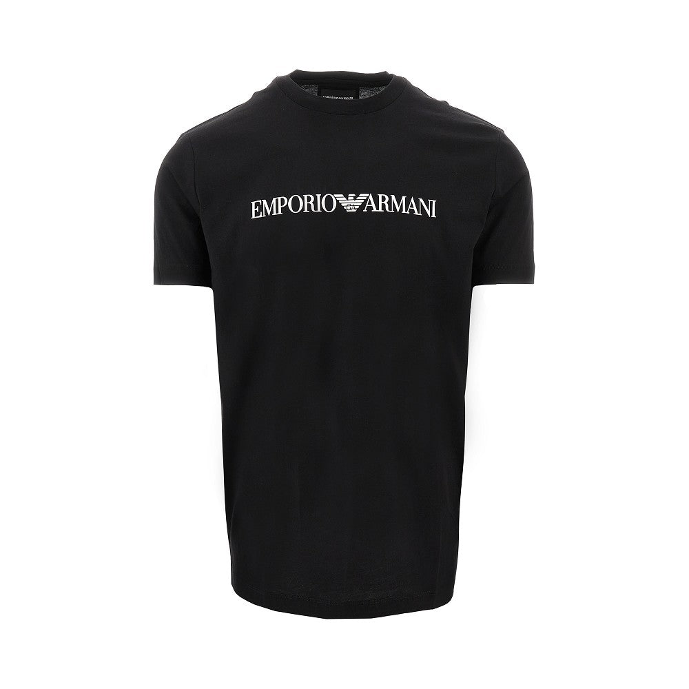 EMPORIO ARMANI 男士比马棉logo印花T恤