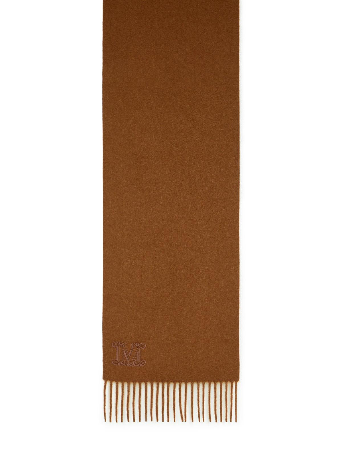 Max Mara wsdalia Cashmere Stole With Brown monogram Embroidery