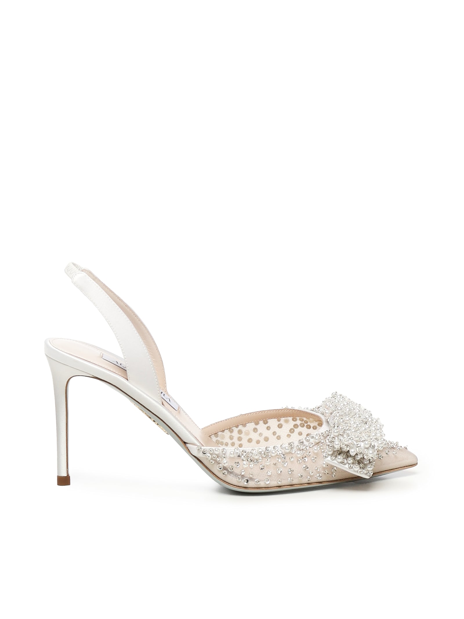 Aquazzura Melodie Slingbacks With Pearls And Crystals