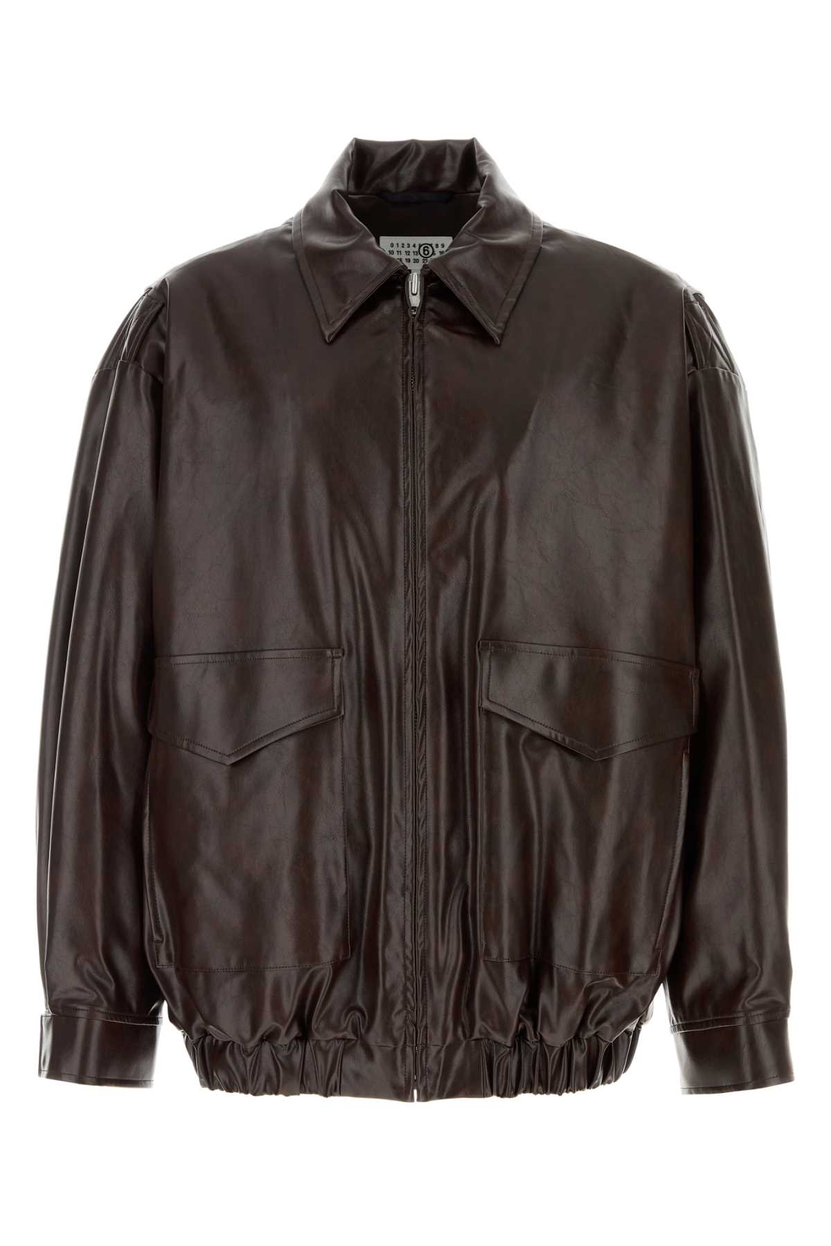 MM6 Maison Margiela Chocolate Synthetic Leather Jacket