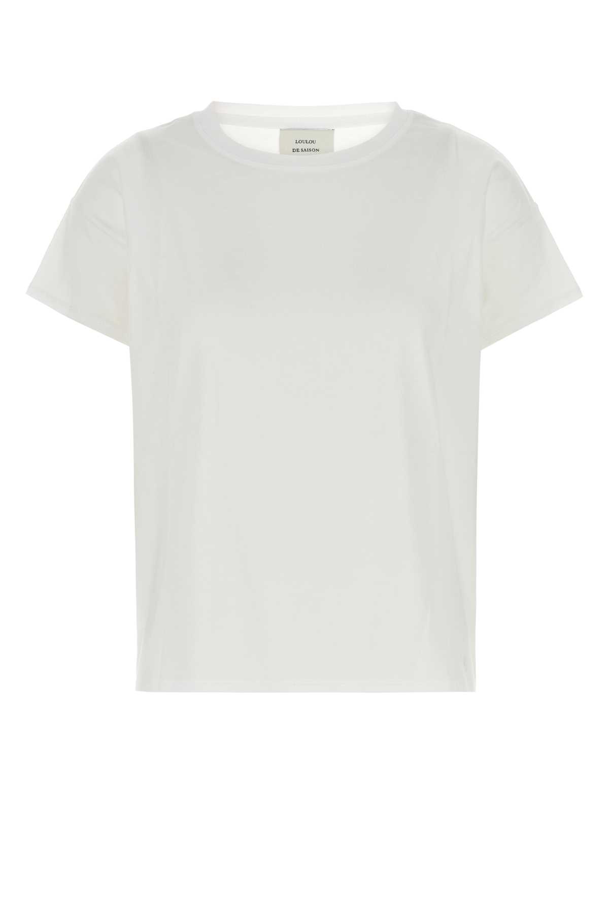 Loulou Studio White Cotton Basiluzzo T-shirt