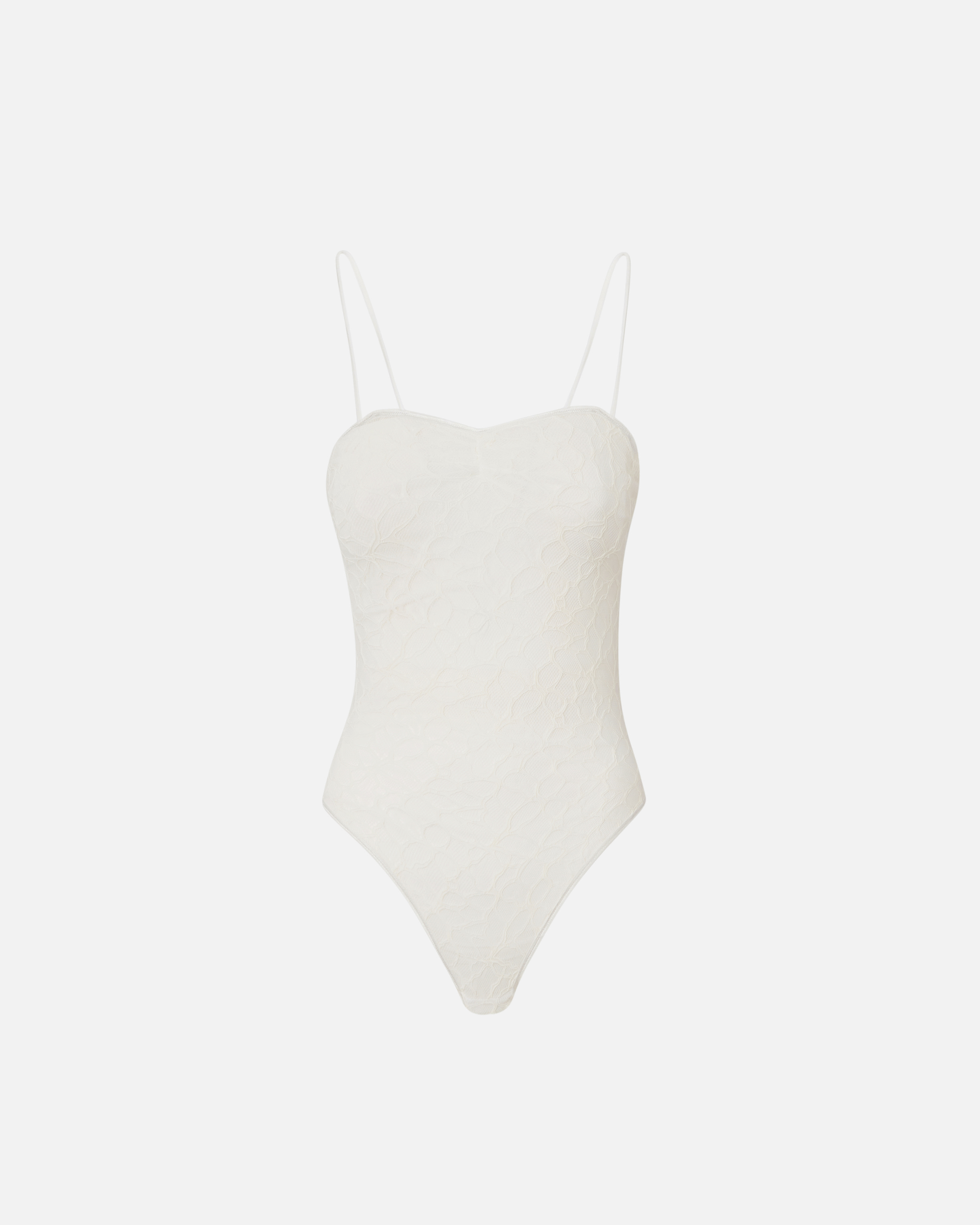Pinko, Body à fines bretelles en dentelle, Blanc + blanc, XS