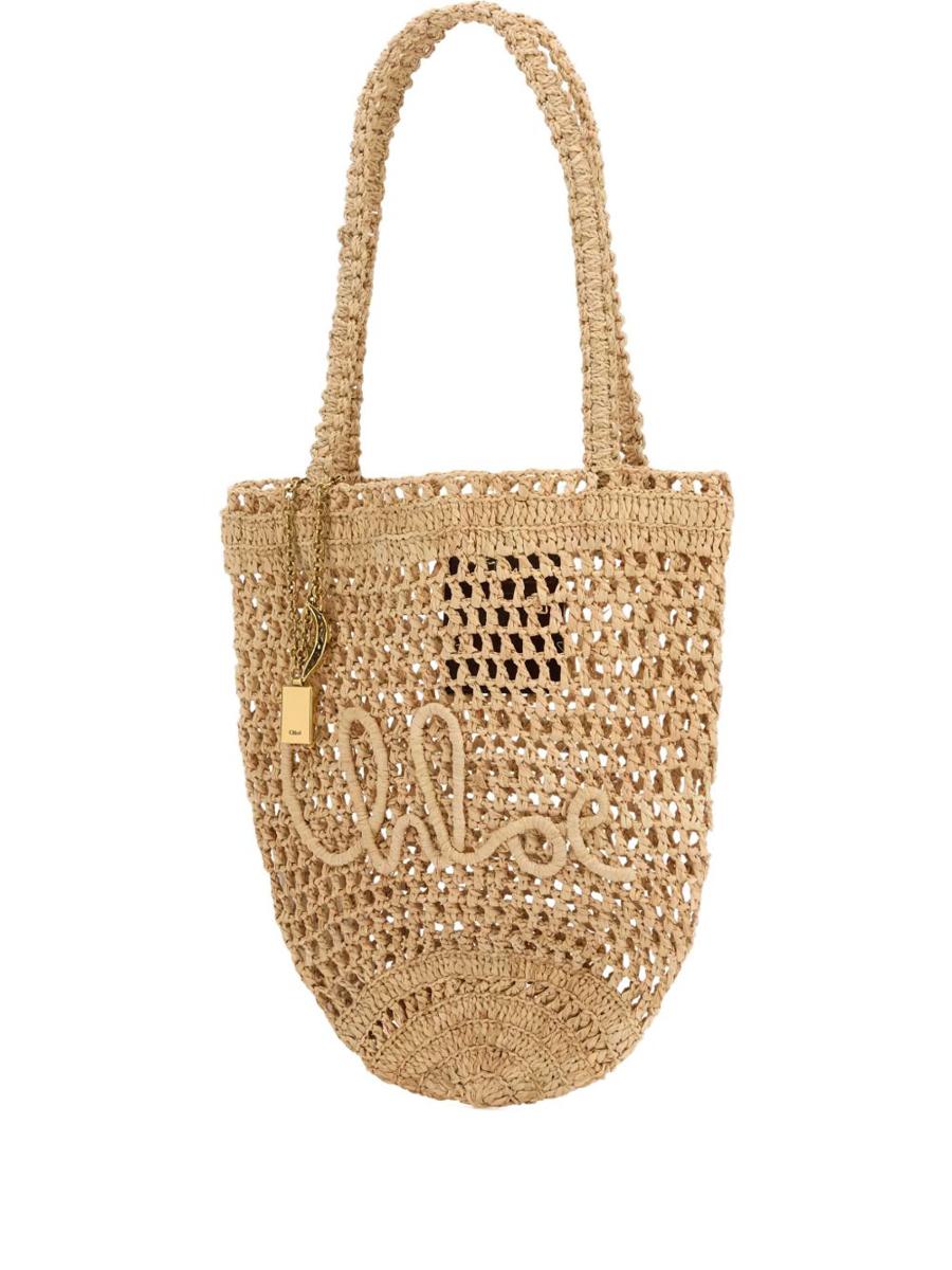 Chloé Summer Banana Small Rafia Tote