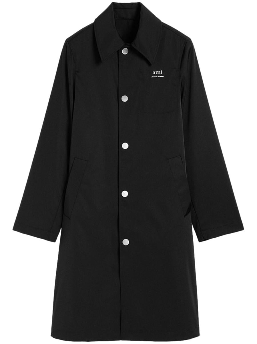 AMI Paris De Coeur Long-Sleeve Raincoat