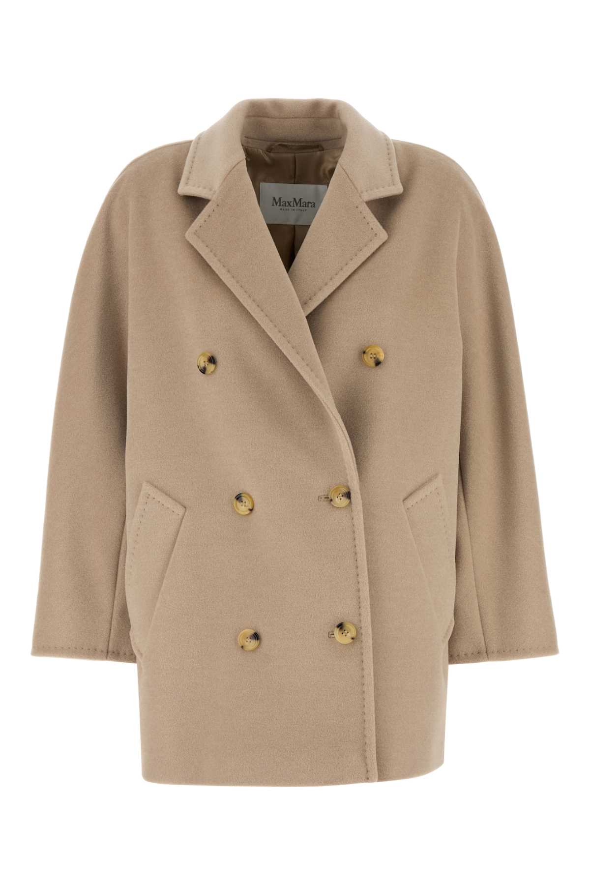 Max Mara Sand Wool Blend Rebus Coat