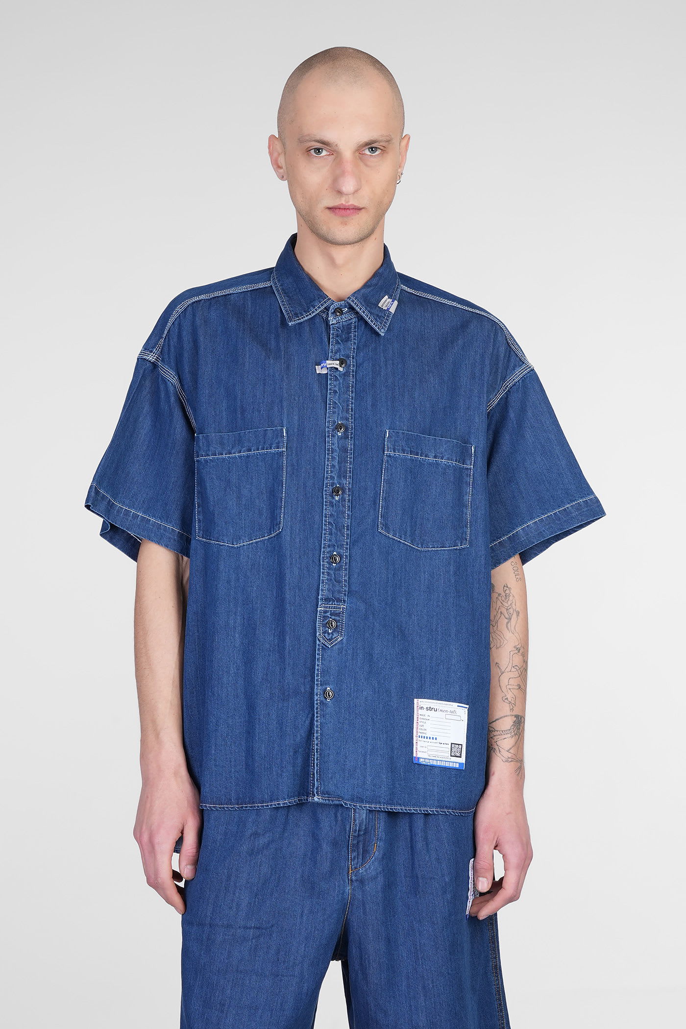 Mihara Yasuhiro Shirt In Blue Cotton