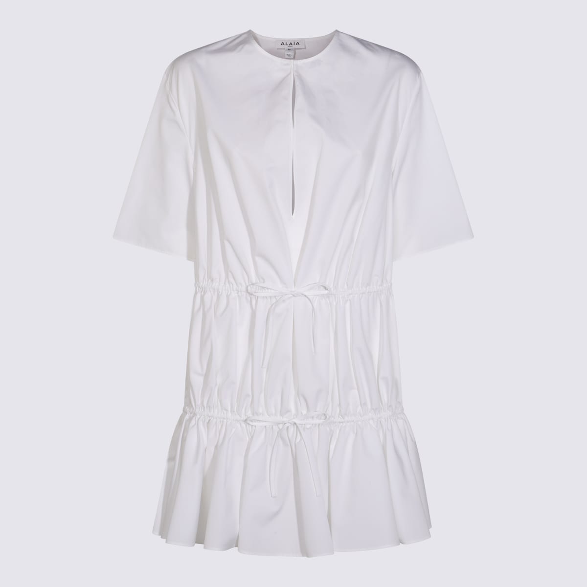 Alaia White Cotton Mini Dress