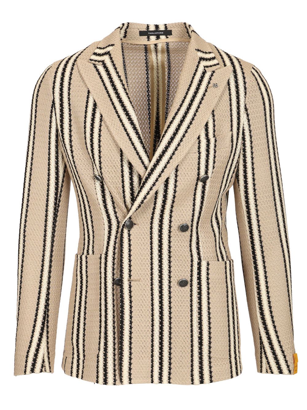 Tagliatore Double-breasted Jacket In Linen And Cotton Jersey