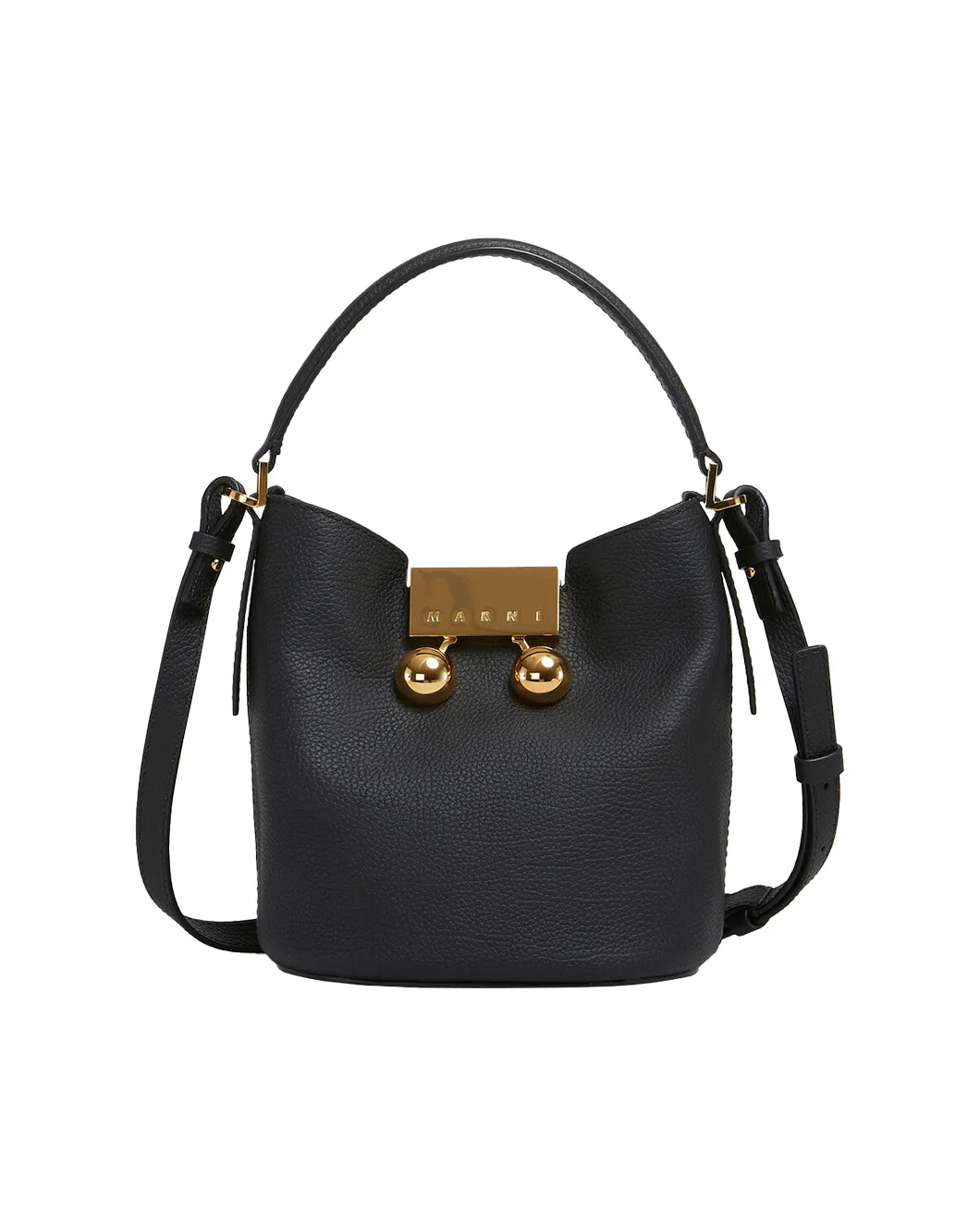 Black Leather Trunkaroo Bucket Bag